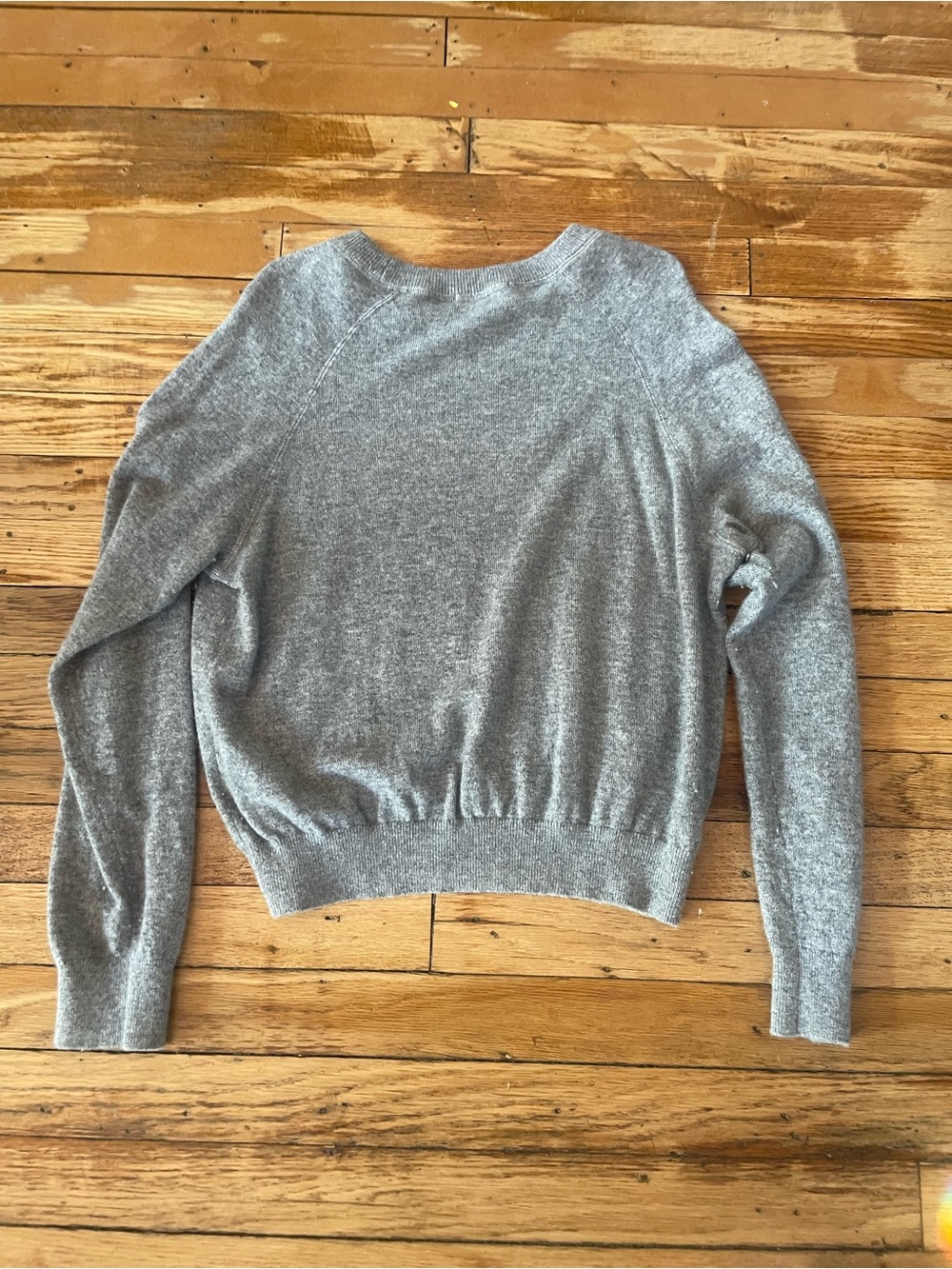 Quince Mongolian Cashmere Shrunken Sweatshirt, Gray, Size Large